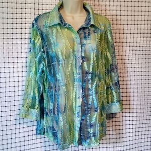 Erin London Size XL Shear Cover Up Blouse